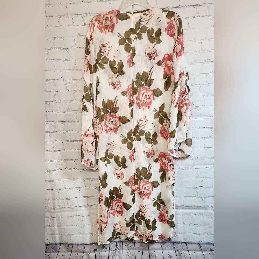 Band of Gypsies/ Tie Sleeve Kimono In Ivory Floral - Picture 8 of 8